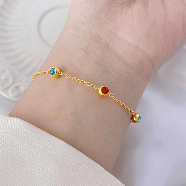 Elegant Gold-Plated Multi-Stone Bracelets